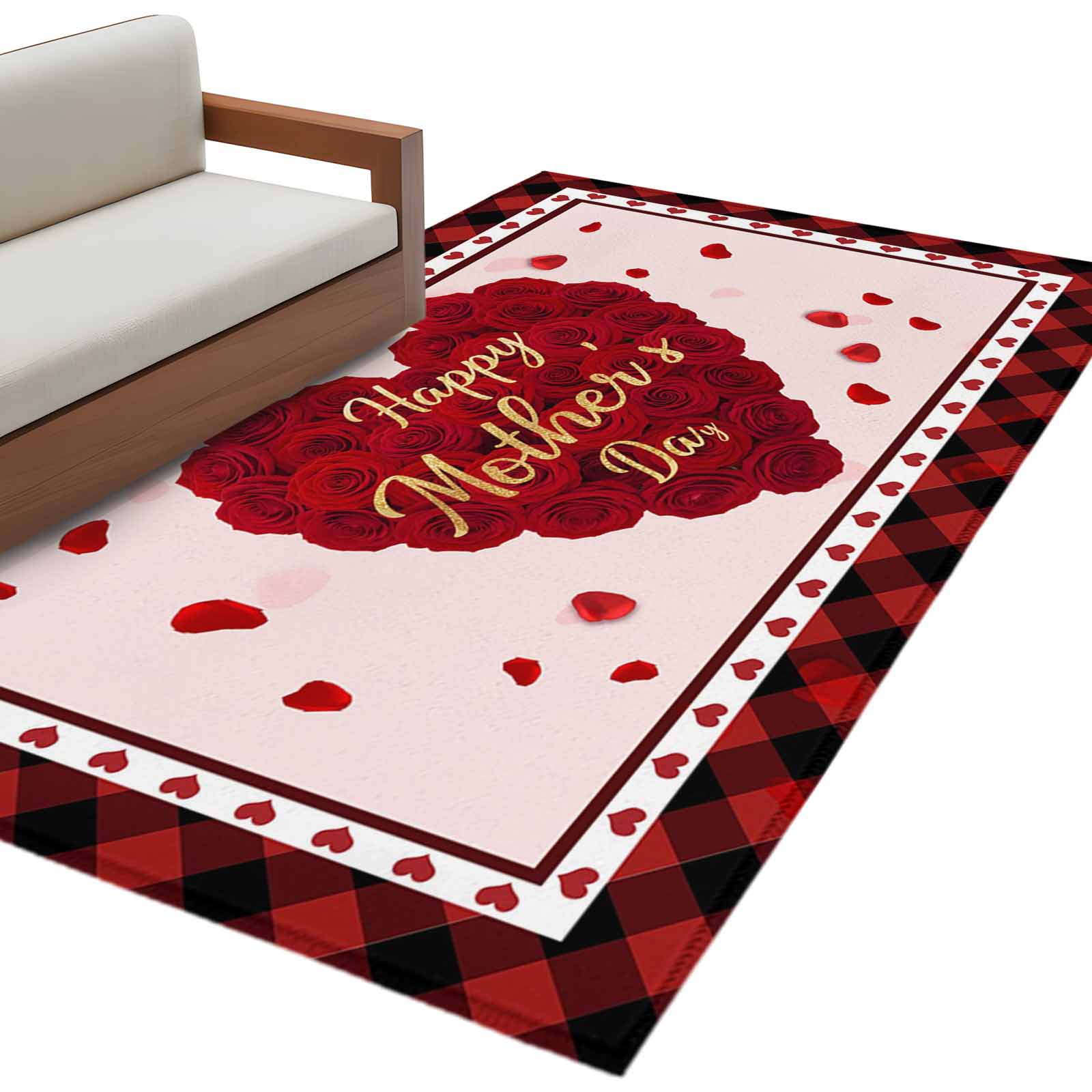 4'x6' Area Rugs Happy Mother's Day Washable Area Rugs Non-Slip Indoor ...