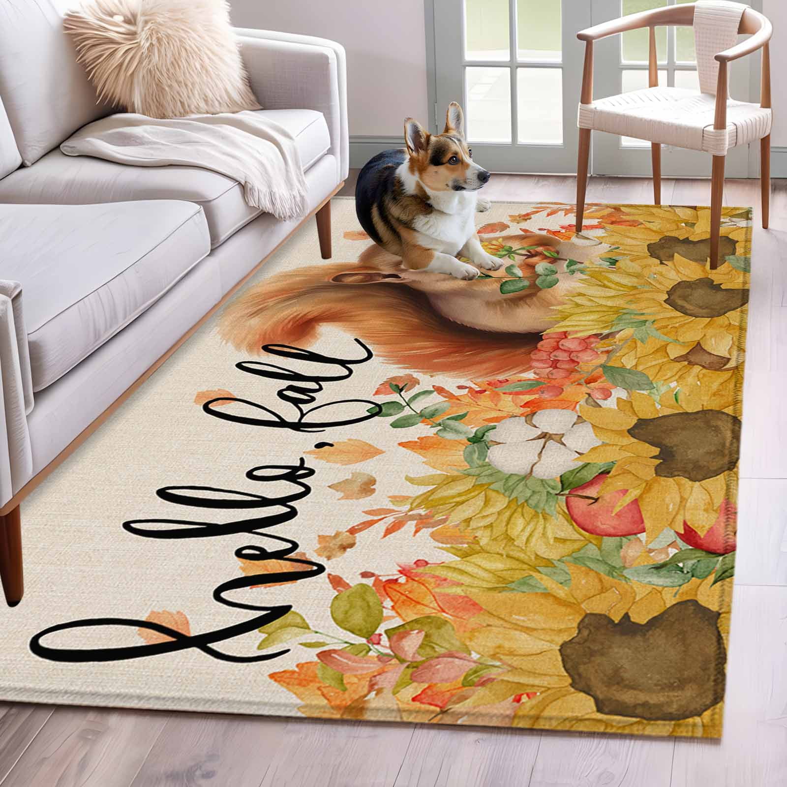 4'x6' Area Rugs, Hello Fall Indoor Outdoor Area Rug for Living Room ...