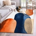 thumbnail image 1 of 4'x6' Area Rugs, Navy Blue Burnt Orange Indoor Outdoor Area Rug for Living Room Bedroom, Modern Retro Geometric Boho Washable Bathroom Rugs Kitchen Floor Carpet Mats Home Decor Aesthetic, 1 of 8