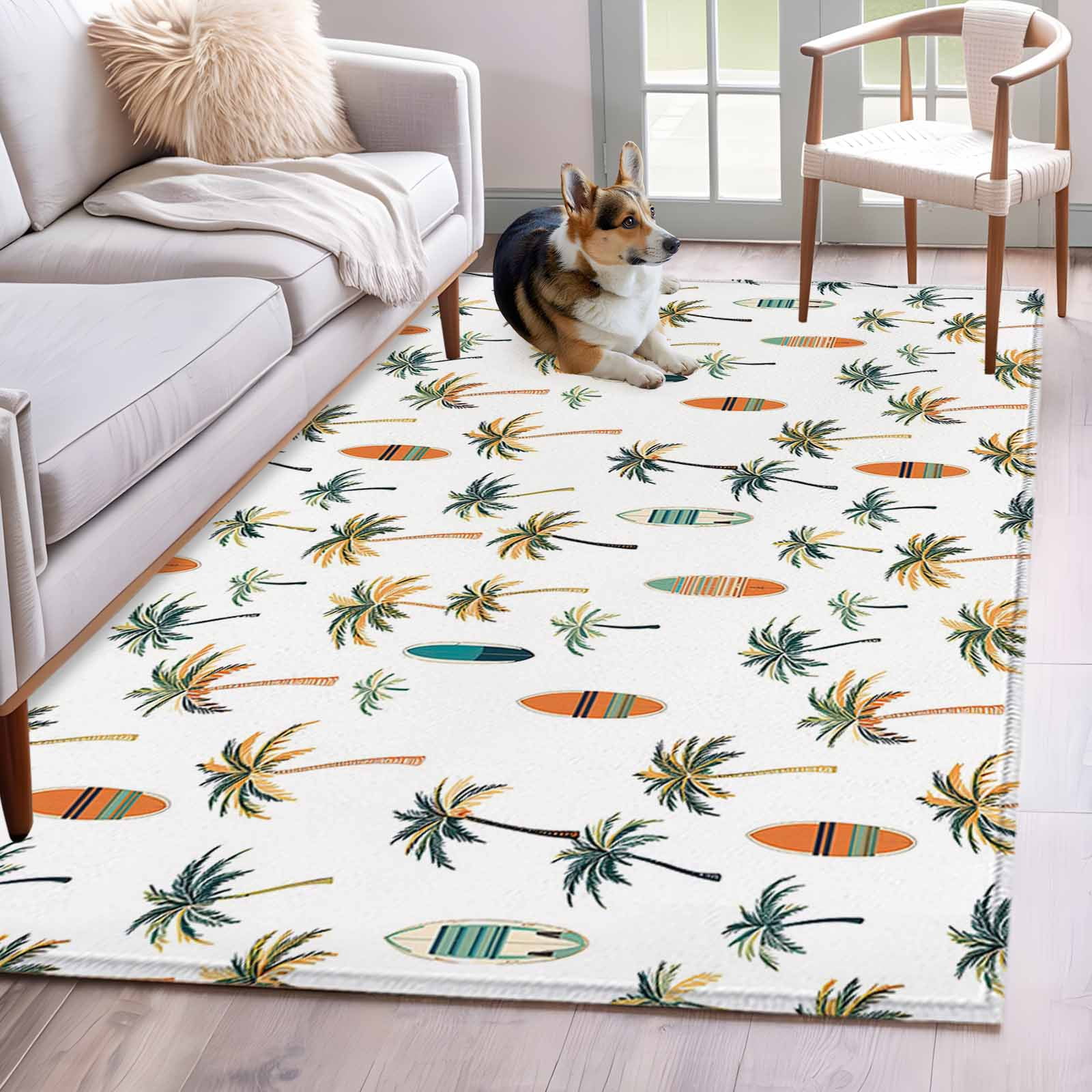 4'x6' Area Rugs, Palm Trees Indoor Outdoor Area Rug for Living Room ...