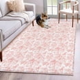 thumbnail image 1 of 4'x6' Area Rugs, Pink Botanical Indoor Outdoor Area Rug for Living Room Bedroom, Watercolor Rustic Tree Abstract Washable Bathroom Rugs Kitchen Floor Carpet Mats Home Decor Aesthetic, 1 of 8