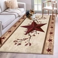 thumbnail image 1 of 4'x6' Area Rugs, Red Texas Star Rustic Indoor Outdoor Area Rug for Living Room Bedroom, Farmhouse Berry Brown Wooden Washable Bathroom Rugs Kitchen Floor Carpet Mats Home Decor Aesthetic, 1 of 8