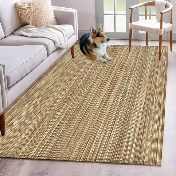 4'x6' Area Rugs, Retro Yellow Indoor Outdoor Area Rug for Living Room Bedroom, Country Farmhouse Abstract Minimalist Texture Washable Bathroom Rugs Kitchen Floor Carpet Mats Home Decor Aesthetic