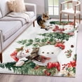 thumbnail image 1 of 4'x6' Area Rugs, Snowman Christmas Indoor Outdoor Area Rug for Living Room Bedroom, Xmas Tree Botanical Snowflake Washable Bathroom Rugs Kitchen Floor Carpet Mats Home Decor Aesthetic, 1 of 8