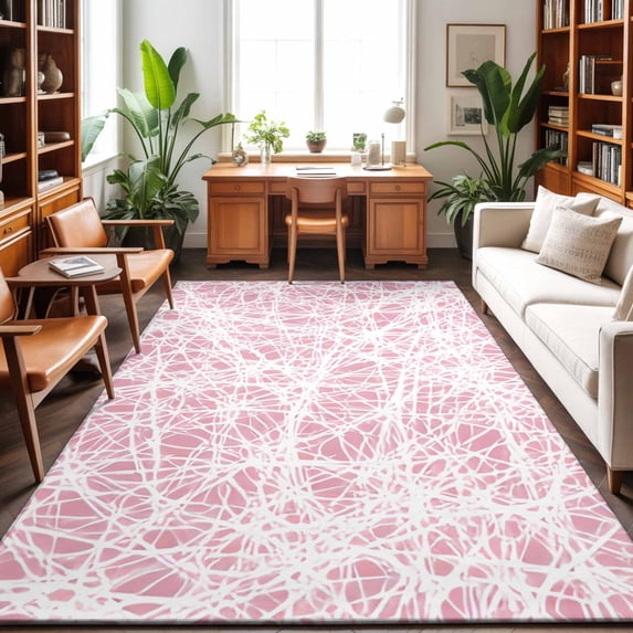 4'x6' Area Rugs, Spring Pink Cobweb Indoor Outdoor Area Rug for Living ...