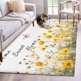 thumbnail image 1 of 4'x6' Area Rugs, Spring Yellow Floral Indoor Outdoor Area Rug for Living Room Bedroom, Farmhouse Country Flower Butterflies Washable Bathroom Rugs Kitchen Floor Carpet Mats Home Decor Aesthetic, 1 of 8