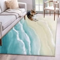 thumbnail image 1 of 4'x6' Area Rugs, Teal Beach Coastal Indoor Outdoor Area Rug for Living Room Bedroom, Summer Ocean Nautical Seaside Washable Bathroom Rugs Kitchen Floor Carpet Mats Home Decor Aesthetic, 1 of 8