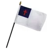 4"x6" Christian Stick Flag Table Staff Desk Table with Black Base