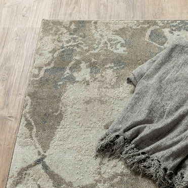 4'x6' Gray and Ivory Abstract Spatter Area Rug - 3'6" 3'6" Contains Latex N/A N/A N/A 2' x 3' N/A N/A