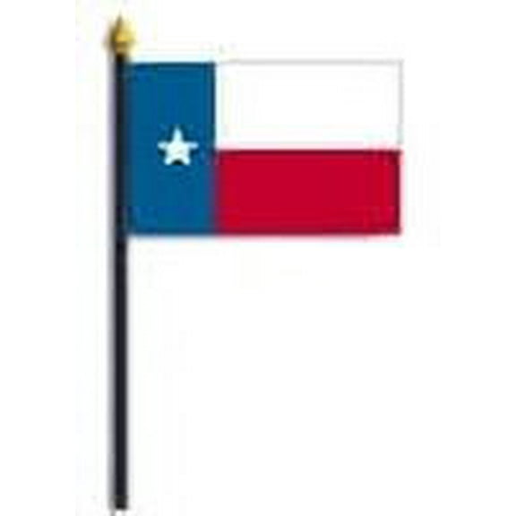 4"x6" HERITAGE TEXAS RAYON STICK FLAG WITH GOLD SPEAR TOP