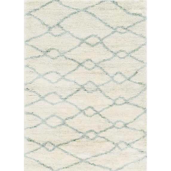 4'x6' Ivory Grey Machine Woven Chain Link Indoor Area Rug