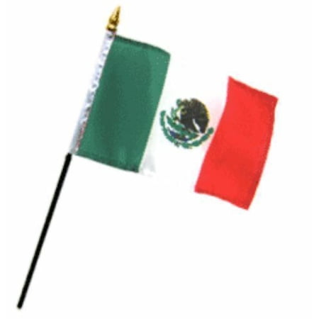 4"x6" Mexico Stick Flag Table Staff Desk Table