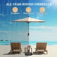 thumbnail image 1 of 4'x6' Rectangle Patio Umbrella with Crank and Tilt - UV Resistant Outdoor Market Umbrella, Beige, Aluminum Frame 6 Reinforced Ribs for Pool Deck Garden, 250g Polyester Fade-Resistant Canopy, 1 of 6