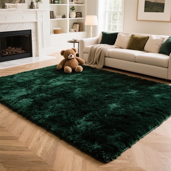 4'x6' Soft Rug Indoor Modern Fluffy Area Rugs for Living Room Bedroom Carpet Home Decor,Green