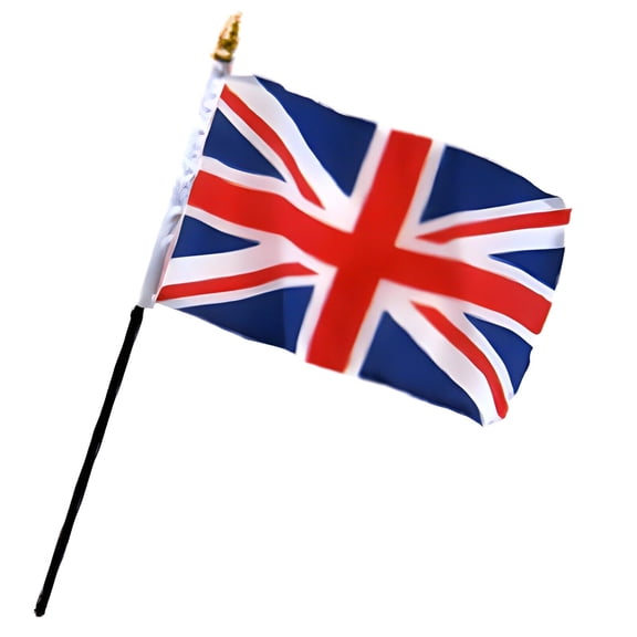 4"x6" UK British England Miniature Desk & Table Flag with Black Base