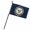 thumbnail image 1 of 4"x6" US Navy Emblem Crest Stick Flag Table Staff Desk Table, 1 of 1