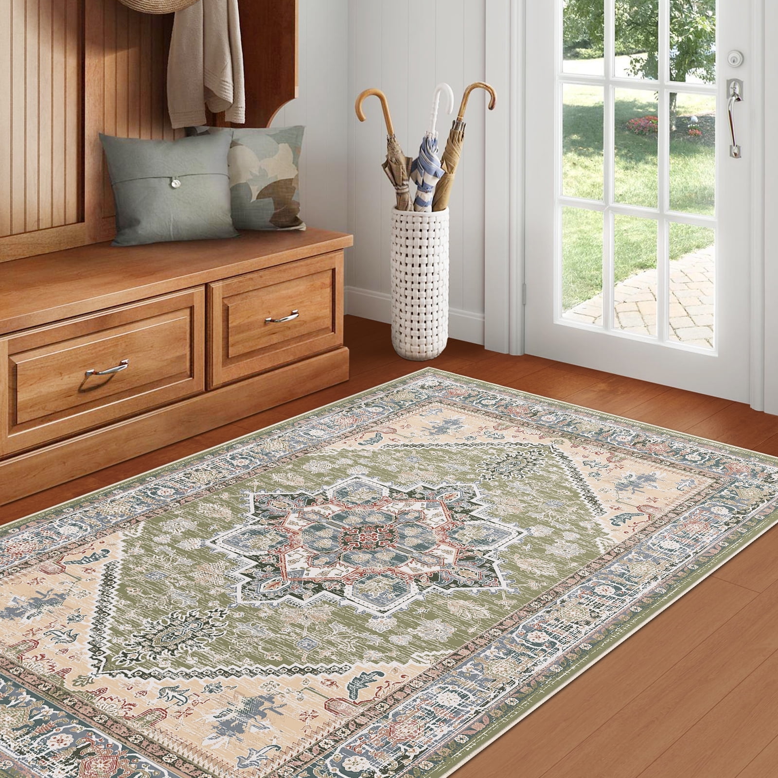 4'x6' Area Rugs, Machine Washable Non Slip Area Rug for Living Room ...