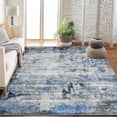 thumbnail image 1 of 4'x6' Washable Area Rug, Non Slip Abstract Rugs, Soft Faux Wool Living Room Rug, Low Pile Rugs for Living Room Bedroom Dining Room, Blue, 1 of 7