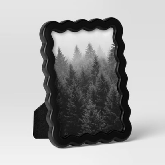 4"x6" Wavy Shape Picture Frame Black