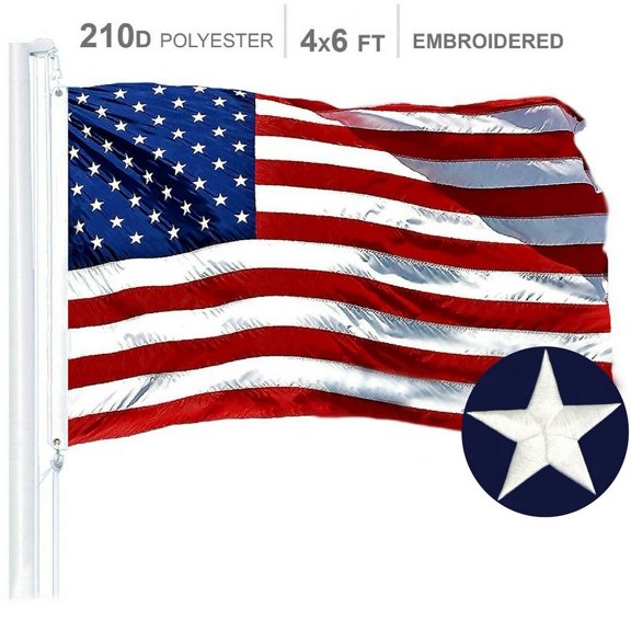 4'x6' ft, American Flag US USA | EMBROIDERED Stars, Sewn Stripes, Brass Grommets.