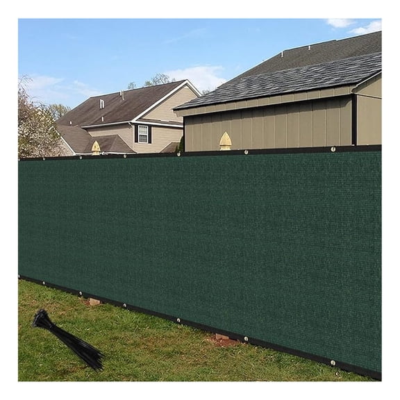 4'x66' Privacy Fence Screen Windscreen with Copper Grommets, Fit for Fence and Residential Garden Outdoor 90% UV Blockage, Cable Zip Ties Included (Green)