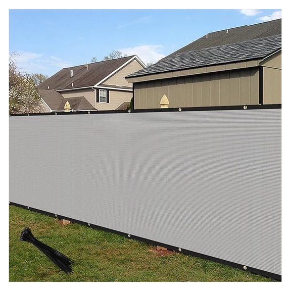 4'x69' Privacy Fence Screen Windscreen with Copper Grommets, Fit for Fence and Residential Garden Outdoor 90% UV Blockage, Cable Zip Ties Included (Gray)