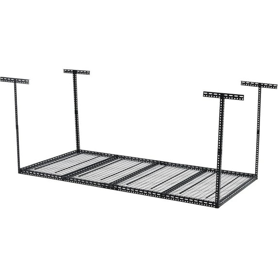 4'x8' Overhead Garage Storage Rack, 330lb Loading Weight Steel Ceiling Shelves, Height Adjustable 22"-40", Space-Saving Storage System for Attic, Basement, Shed, 94.48"x47.24"