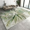 thumbnail image 1 of 4'x8' Rug Non Slip Retro Tropical Green Plants Small Entryway Mats, Machine Washable Watercolor Palm Tree Leaf Area Rug, Throw Rugs Carpet for Front Door Bedroom Bedside, 1 of 6