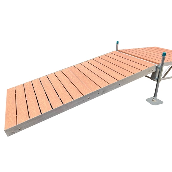 Patriot Docks 8' Shore Ramp Kit for Truss Style Stationary or Roll-In Dock (Brown Aluminum Decking) (R-1023)