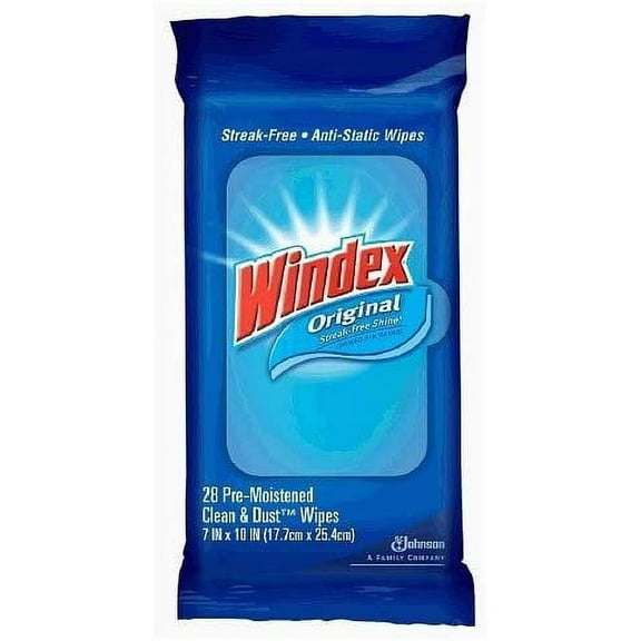 4 xWindex Original Clean & Dust Wipes Flat Pack Streak Free Shine 28 ea