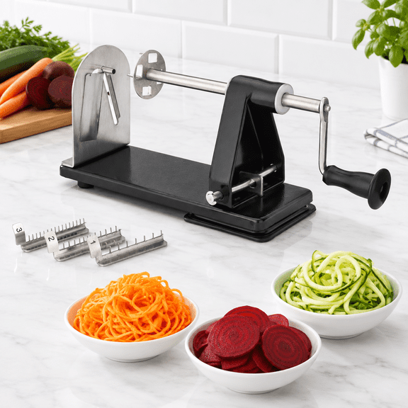 4-zucchini Spiralizer Noodle Maker With 3 And 1 Built-in