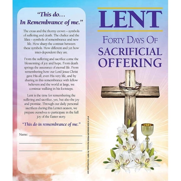 $40.00 Sacrificial Offering Lenten Dollar Bill Folder Pkg of 50