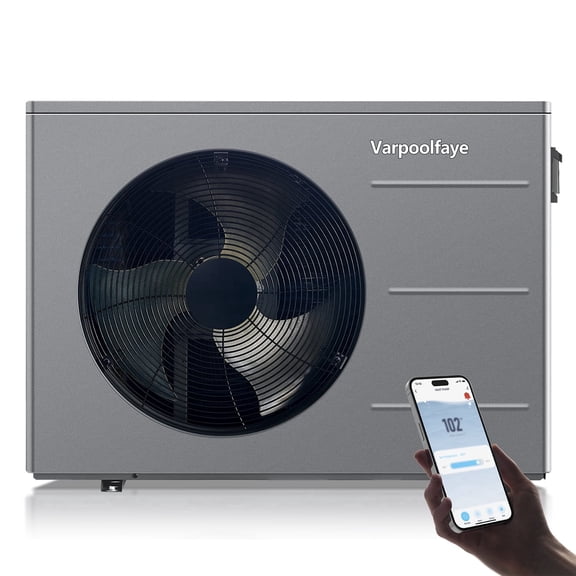 40,000 BTU Electric Pool Heater, Suitable for Above Ground Pool Heaters, 12,000 Gallon Pool Heat Pump, WiFi Timer, Heating and Cooling Pool Water Heater, 240V 60Hz