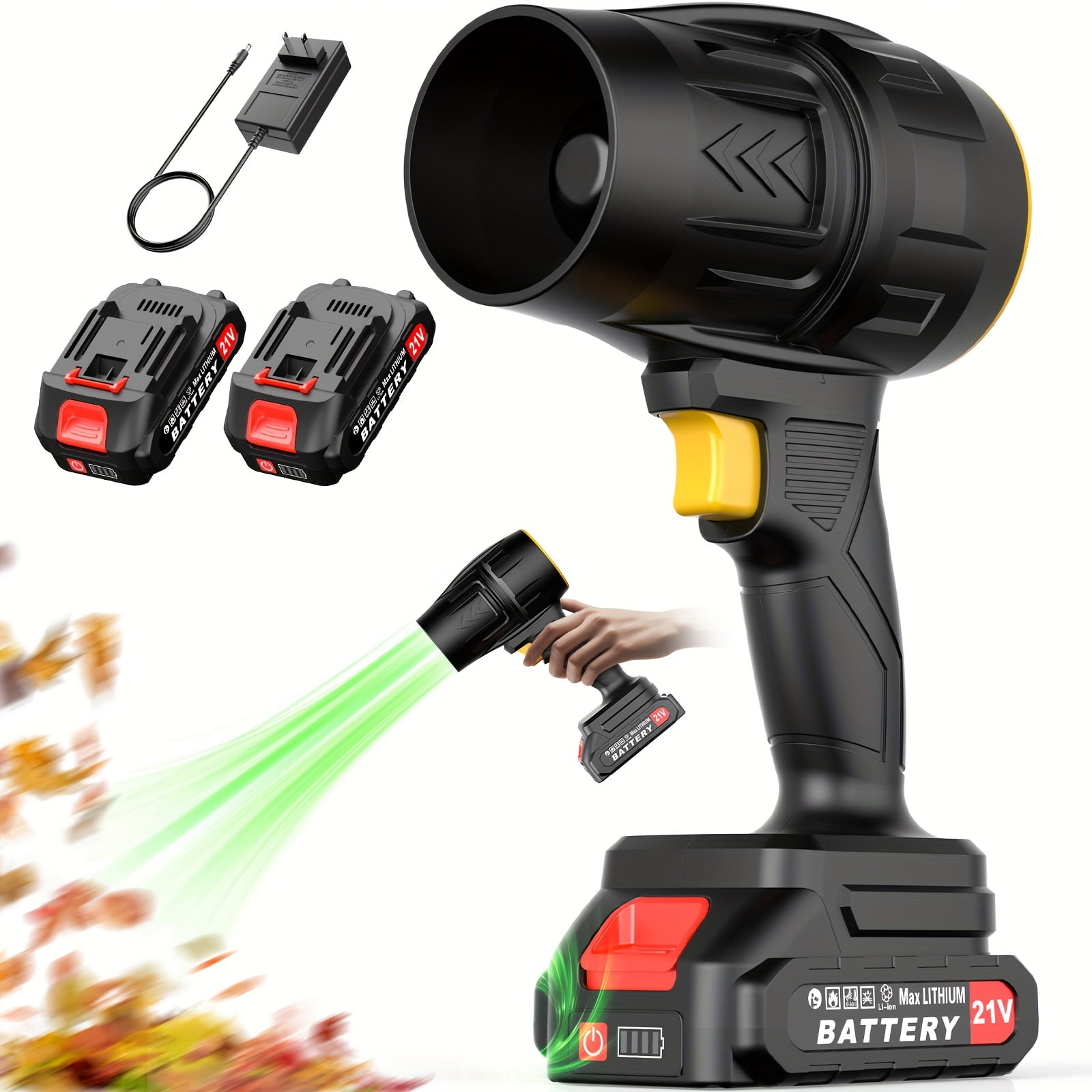 40,000 RPM Cordless Leaf Blower, 21V Rechargeable High Pressure Air Blower, Jet Dryer for Car & Outdoor, Handheld for Leaves Dust Snow, Holiday Gift