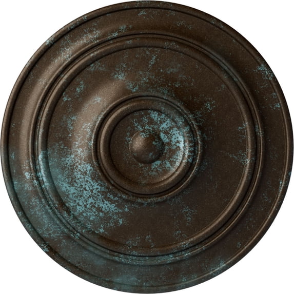 40 1/4"OD x 3 1/8"P Small Classic Ceiling Medallion (Fits Canopies up to 10"), Hand-Painted Bronze Blue Patina