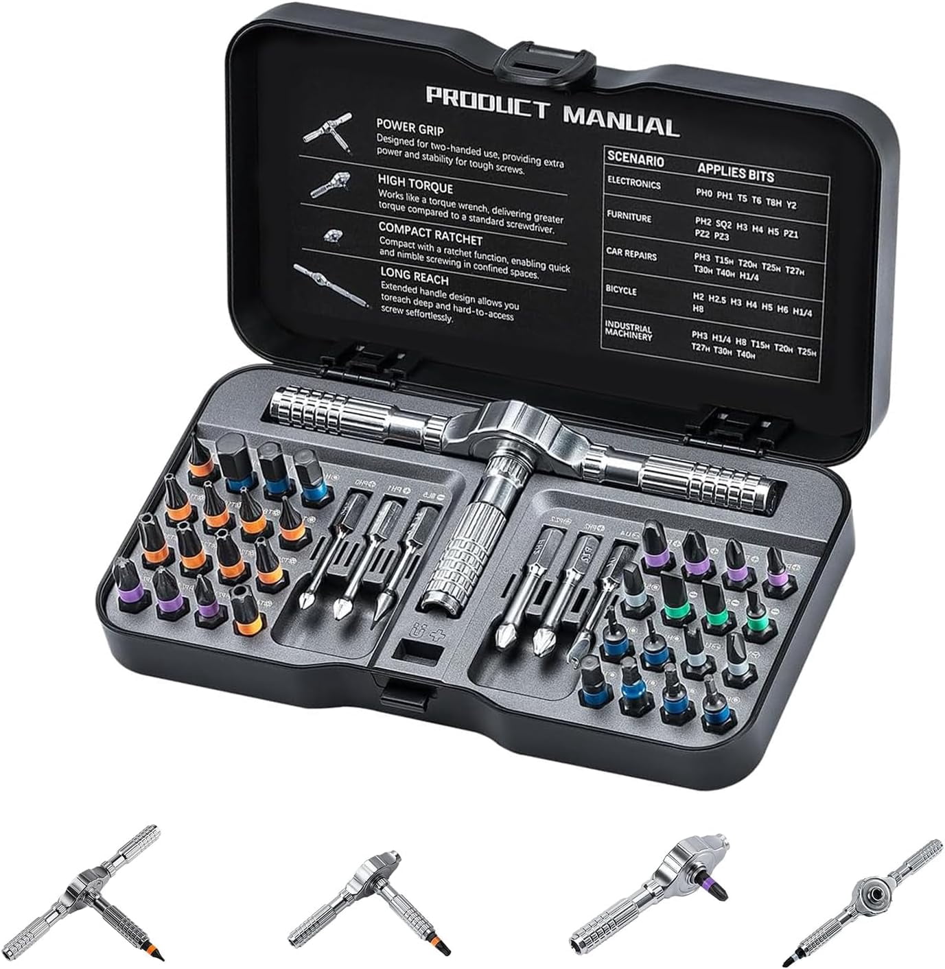 40 In 1 Magnetic Screwdriver Set DIY, Ratchet Screwdriver Set with T ...