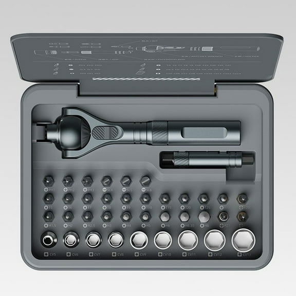 40 in 1 Ratchet Screwdriver Set with Detachable Handle, 180 Ratchet Head, 45-Tooth Mechanism, Magnetic Tool Kit with Case for Computer, Electronics Repair