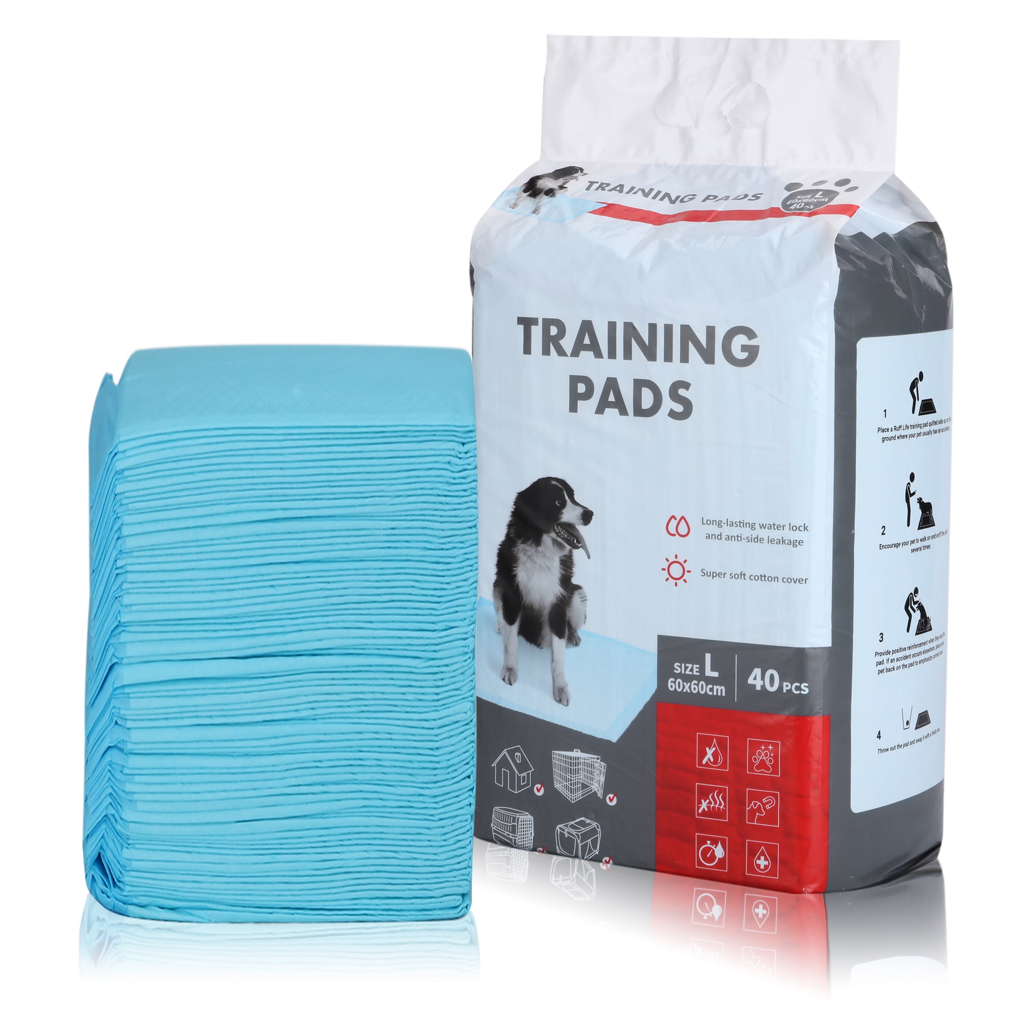 40 100PCS Dog Pee Pads 13 17 17 23 23 23 Medium Puppy Pee Training Pads Super Absorbent Leak Proof Disposable Pet Piddle and Potty Pads for Puppies Dogs Doggie Cats Walmart