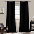 thumbnail image 1 of Galenzoov 40*102 inch 2 Panels Pinch Pleated Velvet Curtains for Home, Blackout Heat Blocking Window Curtains with Hooks for Bedroom,Living room,Office,Black, 1 of 9