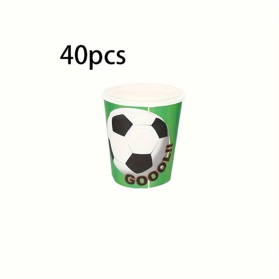 40/10pcs Football Cup Creative Beverage Cup Party Paper Cups Football Design Paper Cups Indoor Paper Cups Multi-function Paper Cups Household Paper Cup