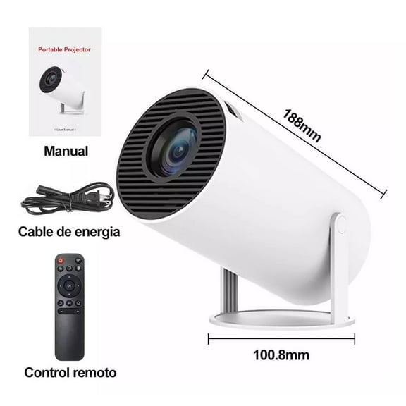 40''-130'' Smart Mini Projector 4K 5G WIFI Big Screen Experience with Premium 360 Sound 5.0 Bluetooth Movie Projector Compatible With Android/iOS/Windows/TV Stick/USB/Audio 3.5