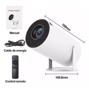 40-130 Smart Mini Projector 4K 5G WIFI Big Screen Experience with Premium 360 Sound 5.0 Bluetooth Movie Projector Compatible With Android/iOS/Windows/TV Stick/USB/Audio 3.5