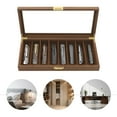 thumbnail image 1 of 40*19*5 cm Knife Display Case Knife Storage Box Knife Display Case Organizer Rectangular Walnut Color, 1 of 11