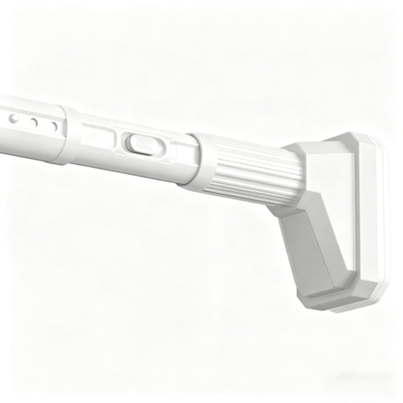 Mxdfafa 40-193inch White Telescopic Tension Curtain Rod - Heavy Duty No Drill Closet Rod for Hanging Clothes, Rust-Proof Carbon Steel Extendable Laundry Rod for Bathroom/Windows/Room Divider