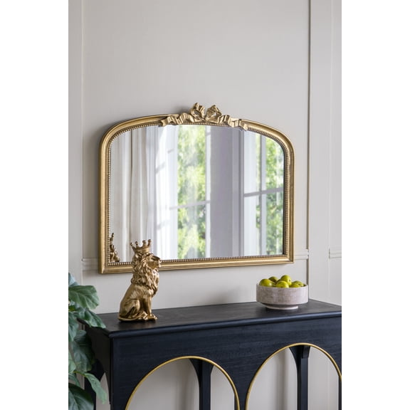 40.2" x 29.9" Baroque Style Gold Arch Mirror