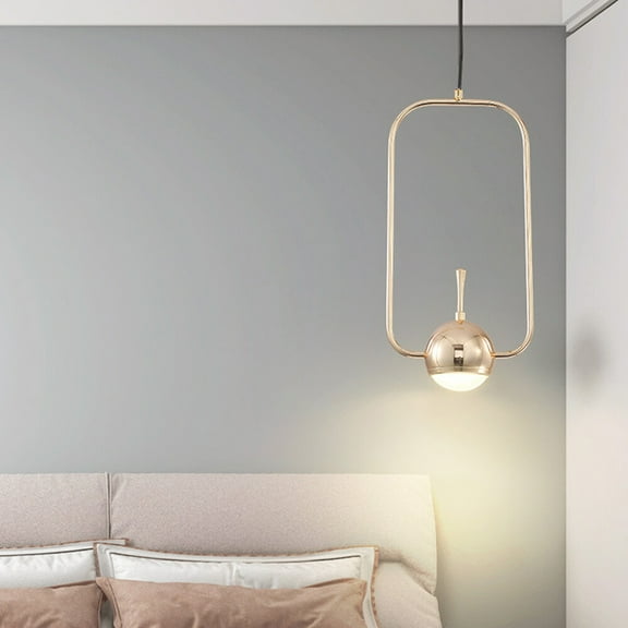 40*20cm LED Modern Ceiling Light Golden Rectangle Tube Corded Pendant Lamp Minimalist