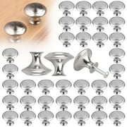 40/20pcs Kitchen Cabinet Heavy Pull Knobs, DISEN Brushed Nickel Cabinet Knobs Cupboard Door Knobs Kitchen Hardware Round Pull Knobs for Bathroom Drawer, Silver