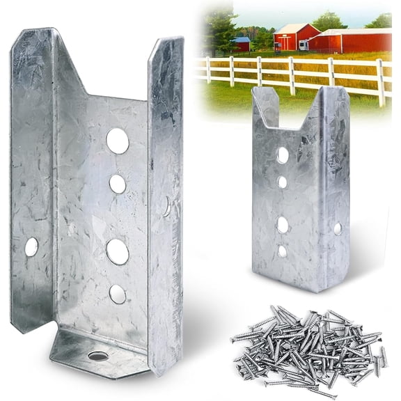 40 2x4 Brackets for Rail, Fence Brackets Repair Kit Galvanized, Deck Railing Bracket Connectors for 2"x4"(Actually 1.5"x3.5") , Includes 280 count 304 Stainless Screws