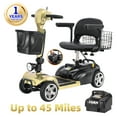 thumbnail image 1 of MS07 45 Miles Ecomobi 4 Wheels Mobility Scooter for Adults&Seniors, 350W Electric Powered Wheelchair Device with 25 Ah Extended Battery, Dual Baskets, Rotating Seat, Compact Duty Mobile for Elderly, 1 of 9
