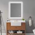 thumbnail image 1 of 40×32 inch LED-Lit Bathroom Mirror, Wall Mounted Anti-Fog Memory Adjustable Brightness Front and Backlight Rectangular Vanity Mirror, 1 of 9